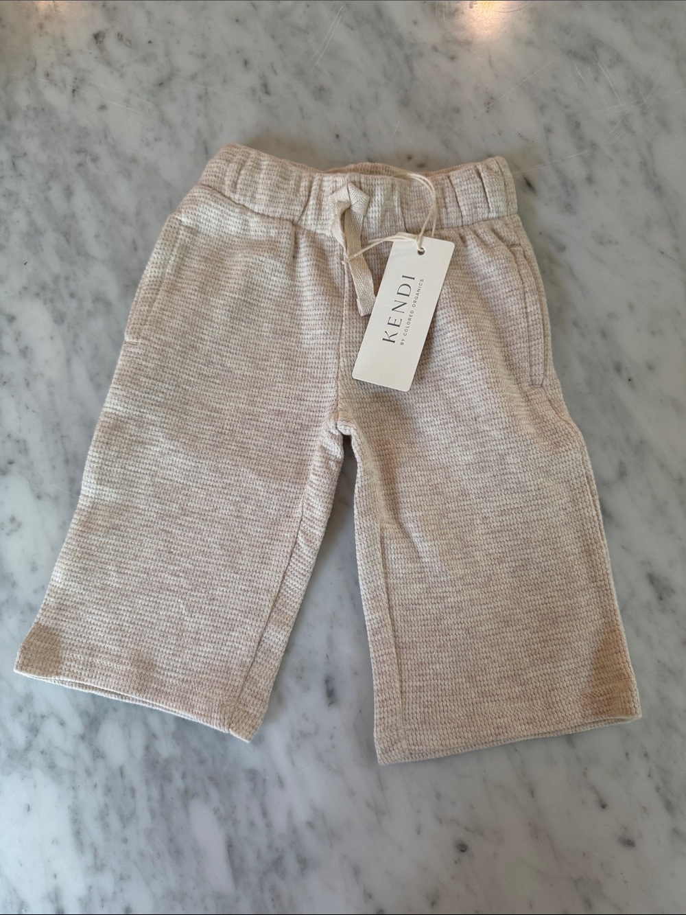 Colored Organics Kids Cream Waffle Jogger Pants